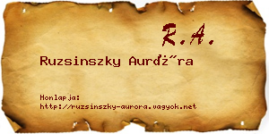 Ruzsinszky Auróra névjegykártya